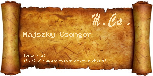 Majszky Csongor névjegykártya